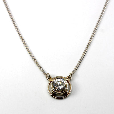 Bezel Set Diamond Pendant Necklace | 1.00ct SI1/SI2 J/K| 15