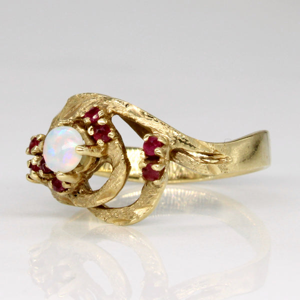 Opal & Ruby Ring | 0.14ct, 0.06ctw | SZ 4.5 |