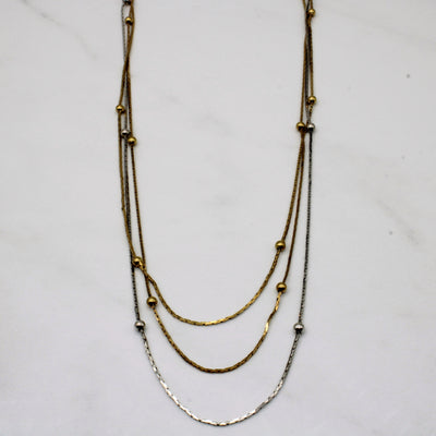 18k Two Tone Gold Necklace | 16