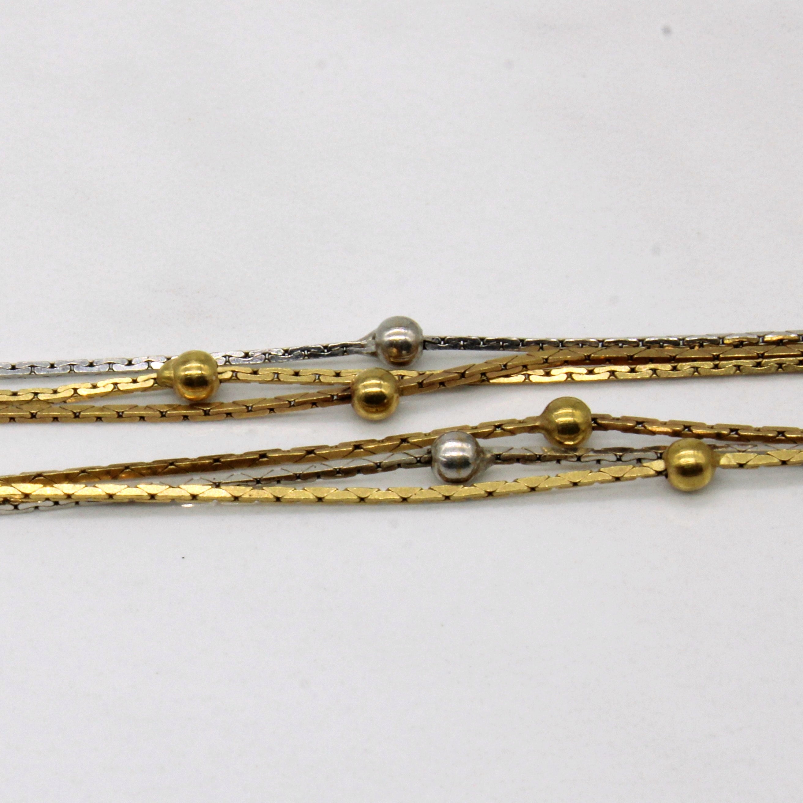 18k Two Tone Gold Necklace | 16" |