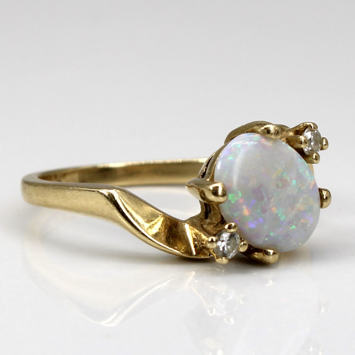 Bypass Opal & Diamond Ring | 0.65ct | 0.02ctw | SZ 5.75 |