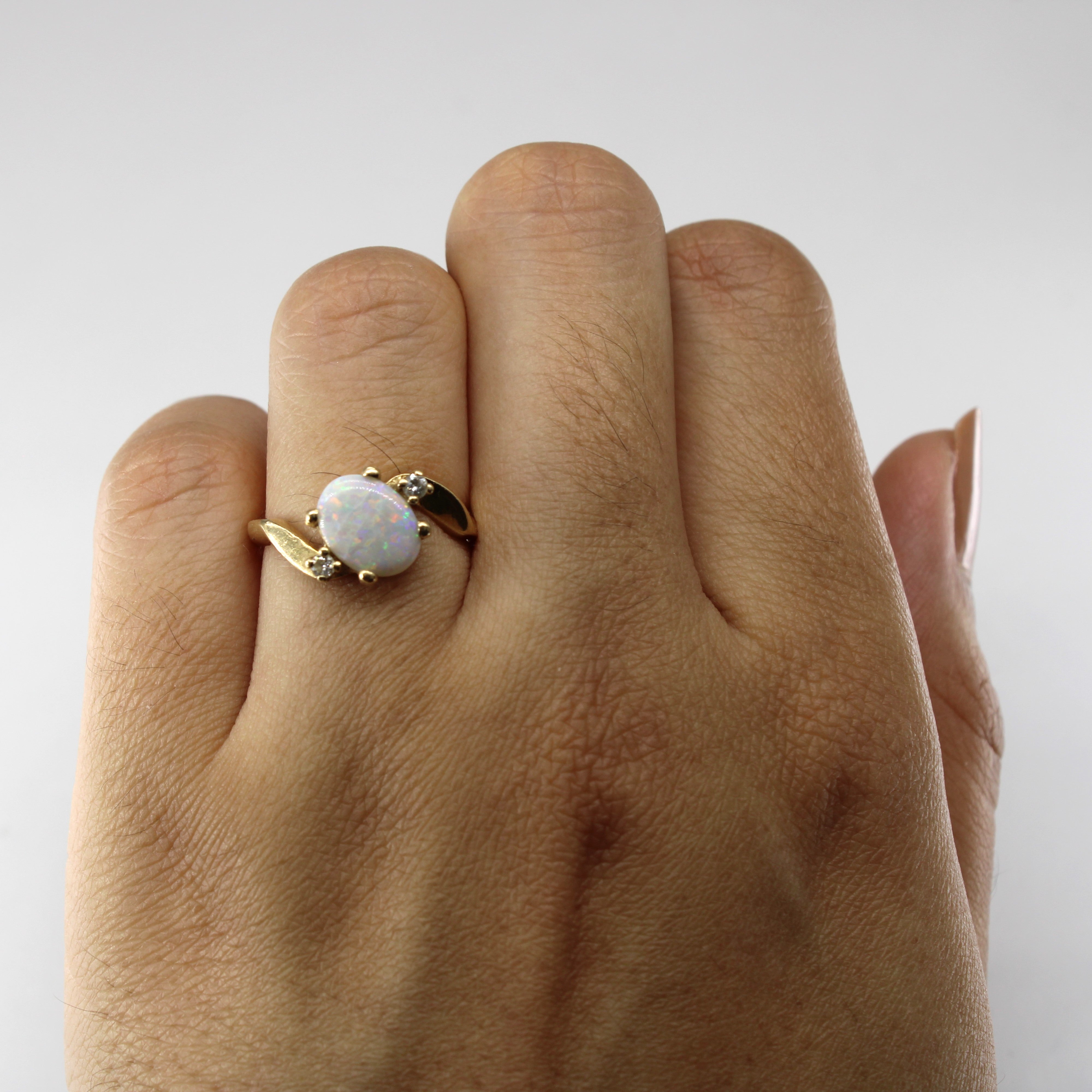 Bypass Opal & Diamond Ring | 0.65ct | 0.02ctw | SZ 5.75 |