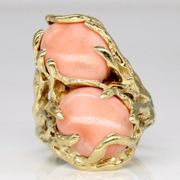 Coral Freeform Ring | 9.60ctw | SZ 6 |