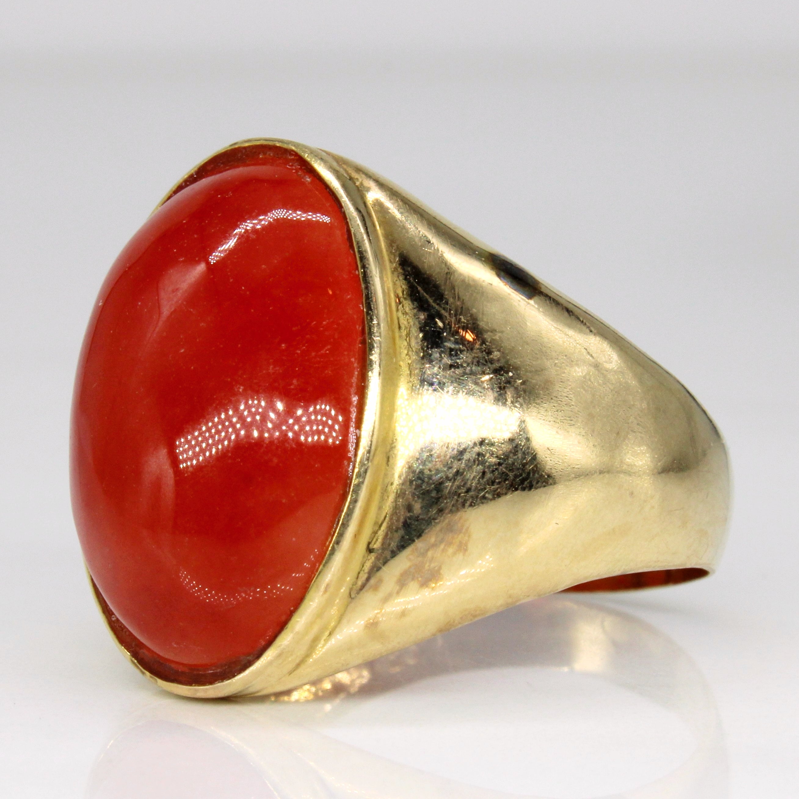 Bague cocktail en cornaline | 13,50 ct | Taille 11,5 |