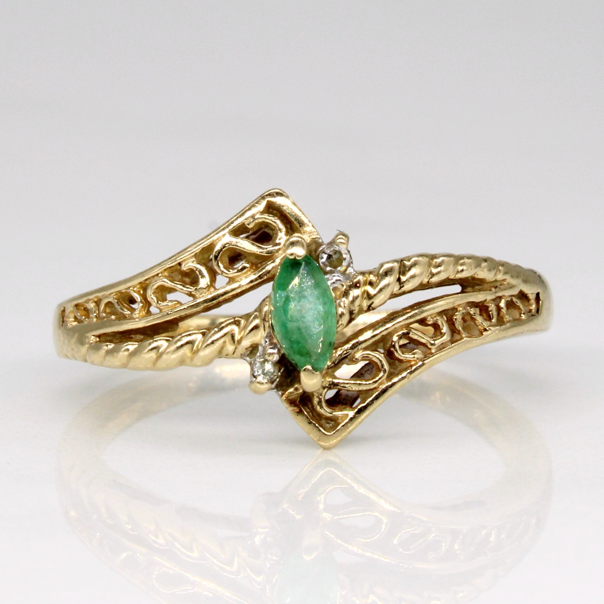 Emerald & Diamond Ring | 0.80ct, 0.015ctw | SZ 6.25 |