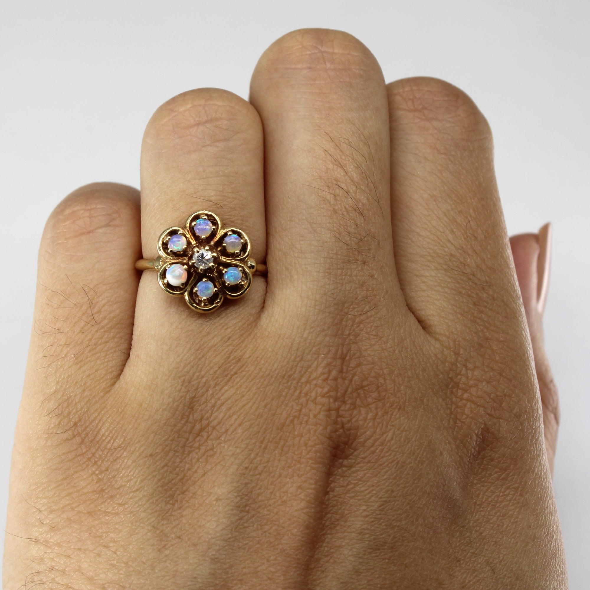 Opal & Diamond Cocktail Ring | 0.30ctw | 0.05ctw | SZ 5 |