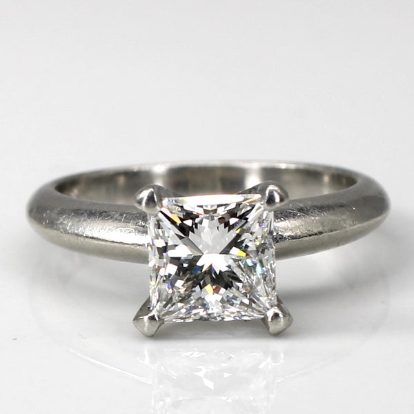 Princess Diamond Platinum Ring | 1.10ct VVS2/VS1 G | SZ 4 |