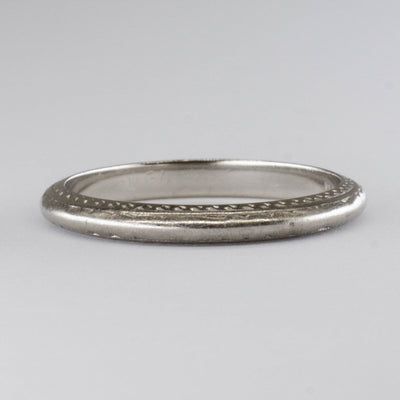 Art Deco Platinum Band |  | SZ 6.25 |