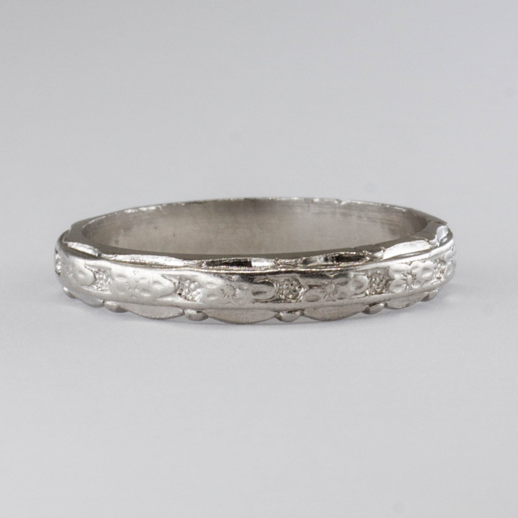 Alliance Art Déco en platine | Taille 4,5 | 