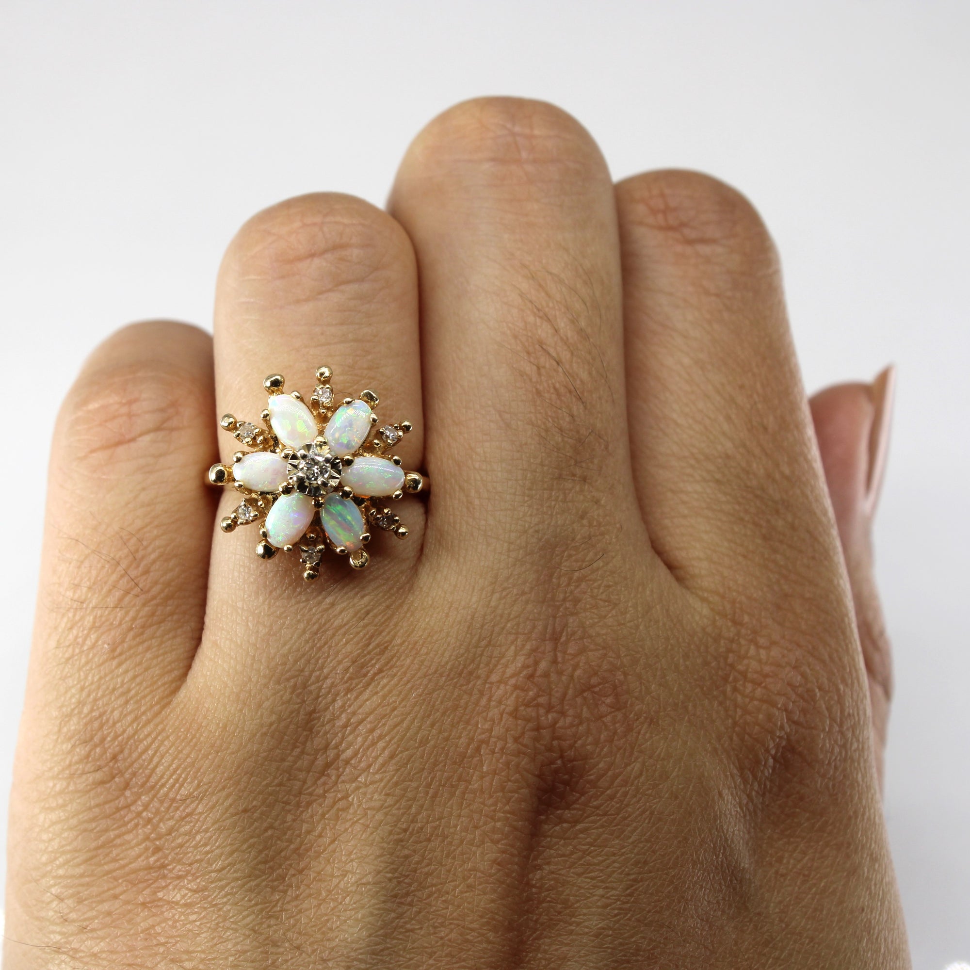 Opal & Diamond Cocktail Ring | 0.54ct | 0.08ctw | SZ 4.75 |