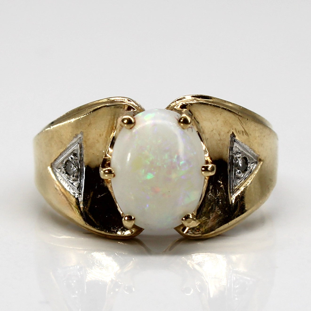 Prong Set Opal & Diamond Ring | 0.90ct | 0.008ctw | SZ 6.75 |