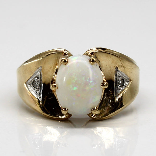 Prong Set Opal & Diamond Ring | 0.90ct | 0.008ctw | SZ 6.75 |