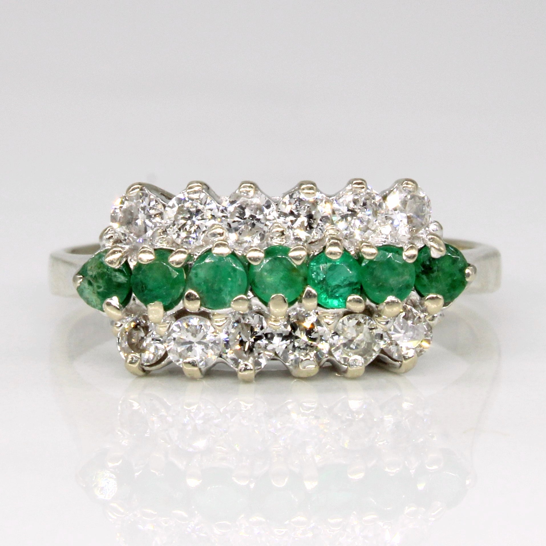 Diamond & Emerald Ring | 0.48ctw, 0.14ctw | SZ 7.75 |