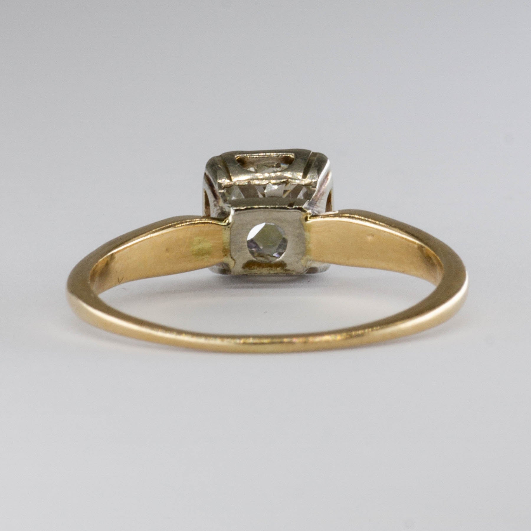 Bague Art Déco en or 14 carats avec diamant Old Mine | 0,60 ct | Taille 6,5 | 