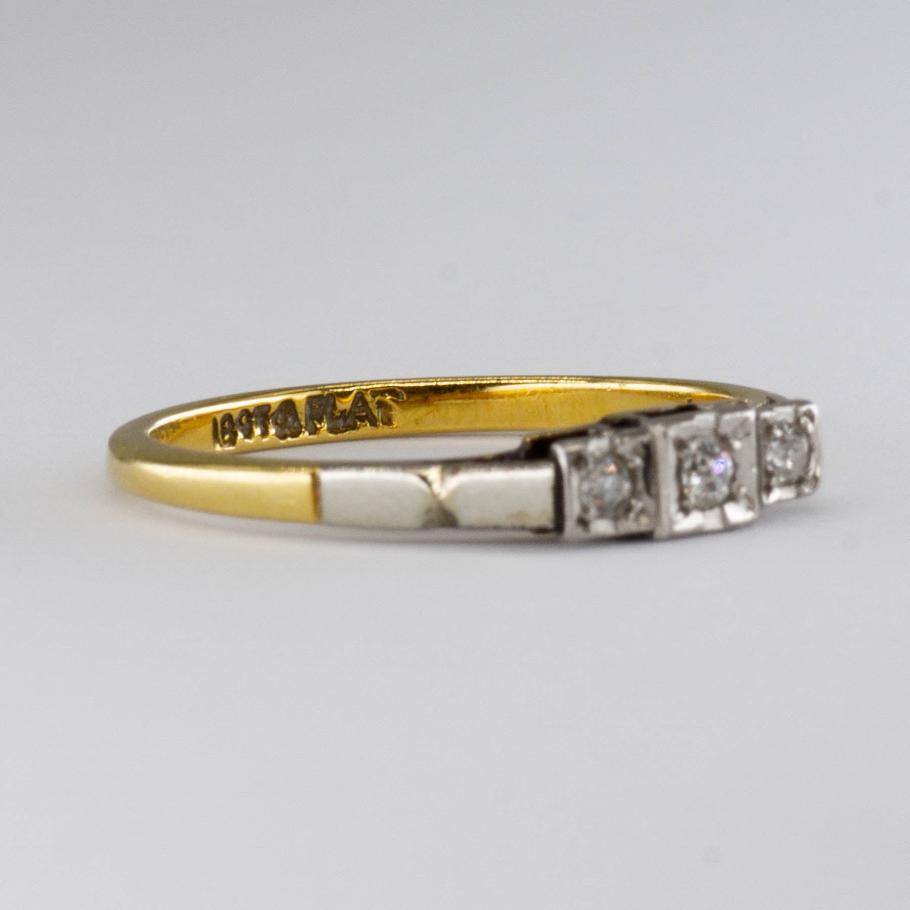 Art Deco 18k Old European Diamond Ring | 0.07ctw  | SZ 6.25 |