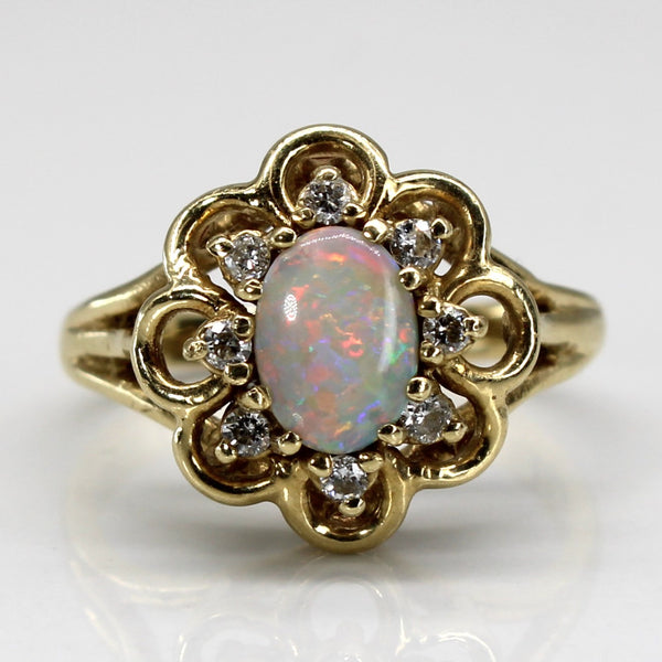 Opal & Diamond Cocktail Ring | 0.50ct | 0.12ctw | SZ 6 |