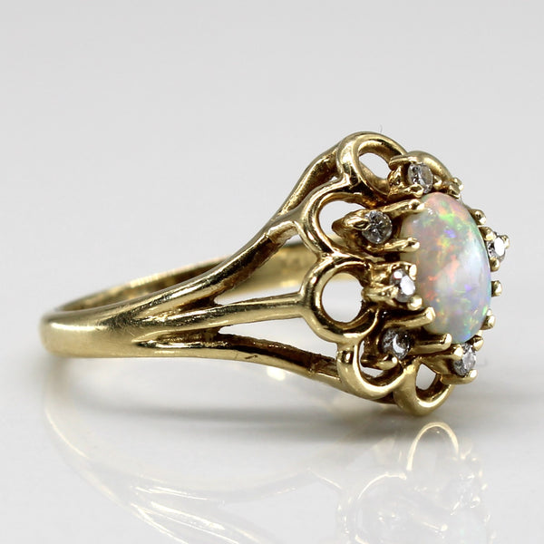 Opal & Diamond Cocktail Ring | 0.50ct | 0.12ctw | SZ 6 |