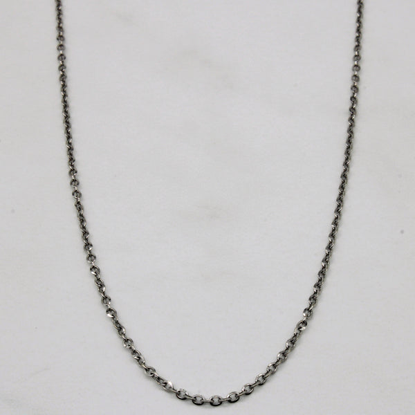 14k White Gold Oval Link Chain | 18