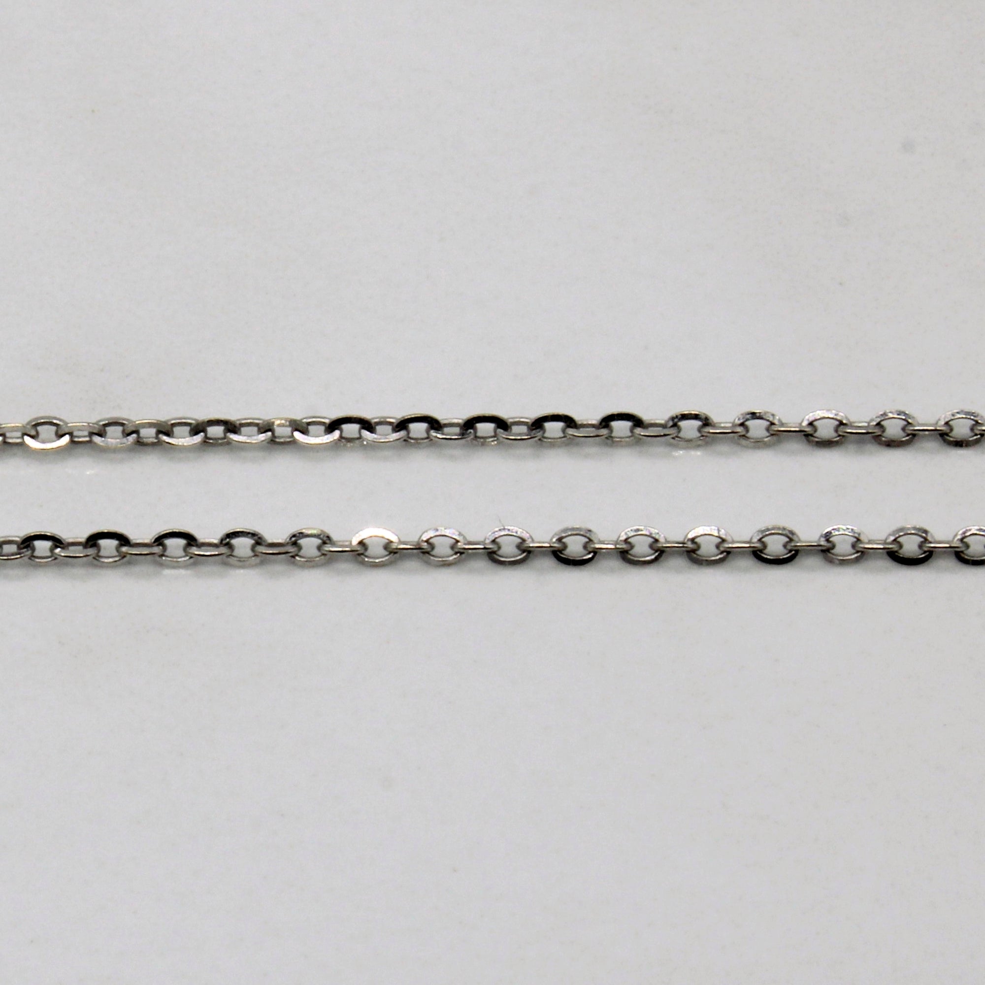 14k White Gold Oval Link Chain | 18