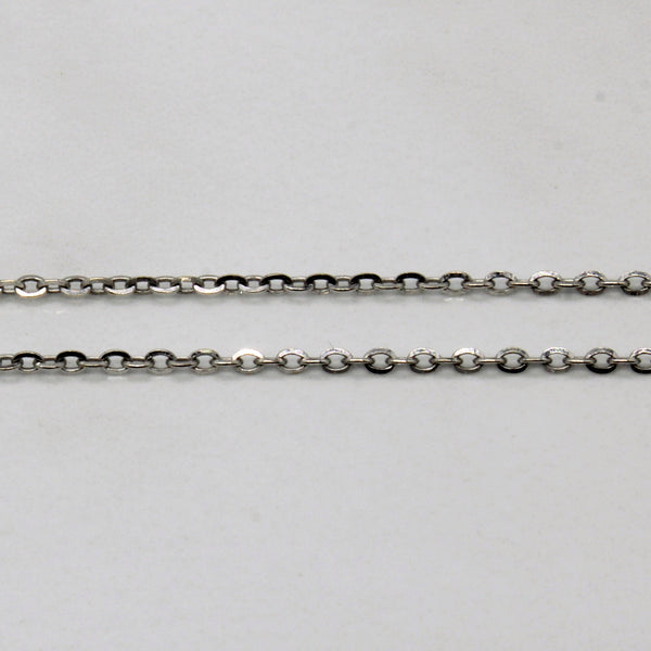 14k White Gold Oval Link Chain | 18