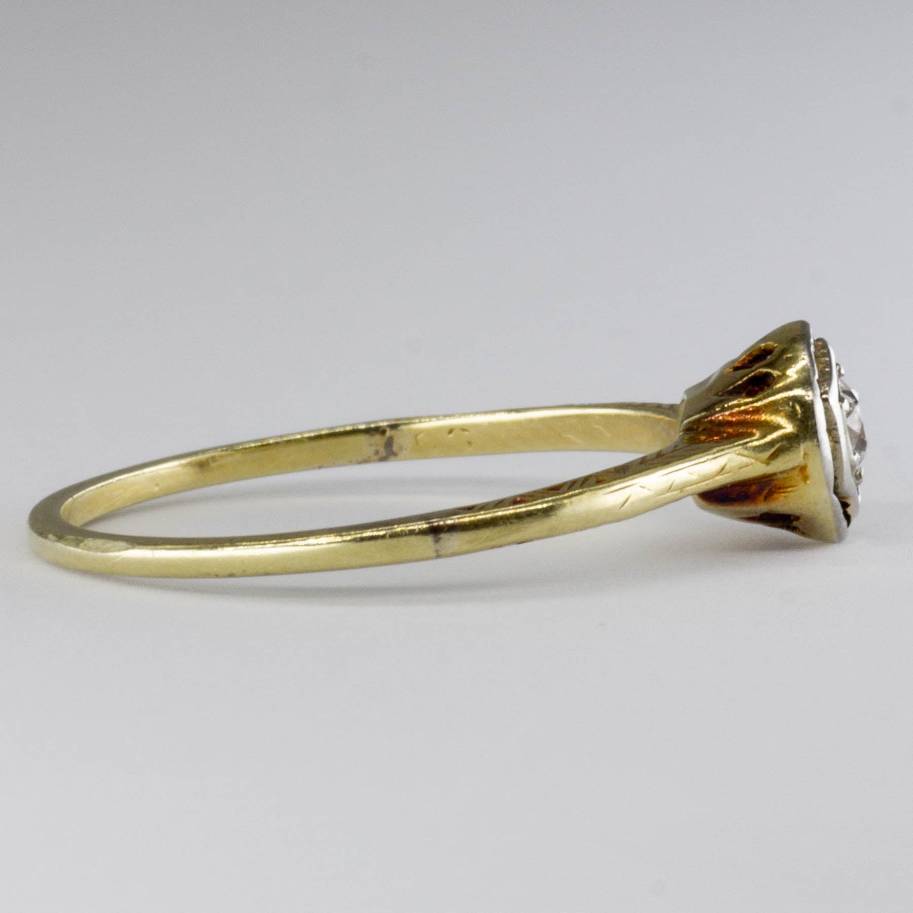 Art Deco 14k Gold Diamond Ring | 0.13ctw | SZ 9 |