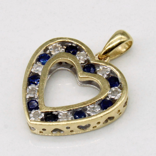 Sapphire & Diamond Heart Pendant | 0.20ctw, 0.03ctw |