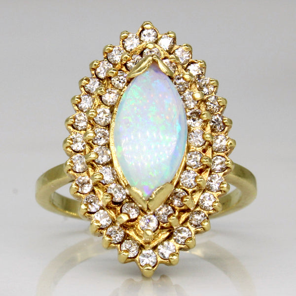 Opal & Diamond Cocktail Ring | 0.50ct, 0.46ctw | SZ 6.5 |