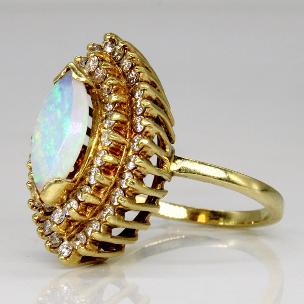 Opal & Diamond Cocktail Ring | 0.50ct, 0.46ctw | SZ 6.5 |