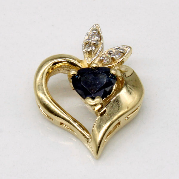 Sapphire & Diamond Heart Pendant | 0.56ct, 0.02ctw |