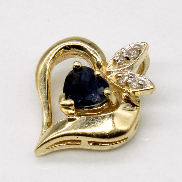 Sapphire & Diamond Heart Pendant | 0.56ct, 0.02ctw |