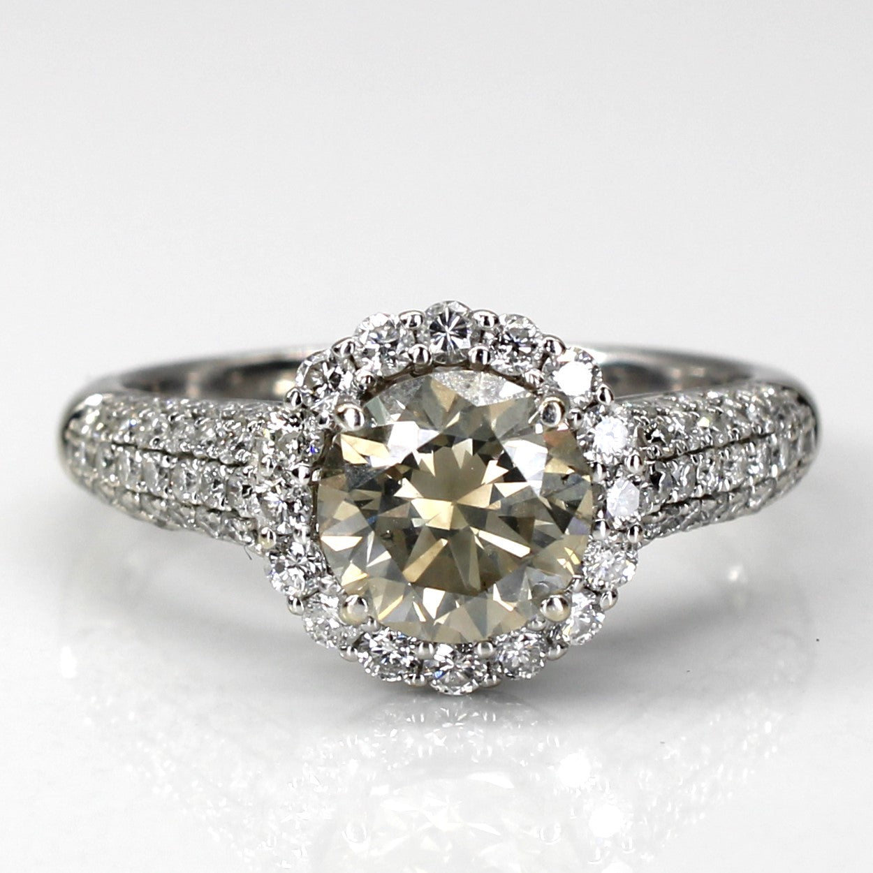 Halo Diamond Engagement Ring | 2.39ctw I1 O/P | SZ 8.75 |