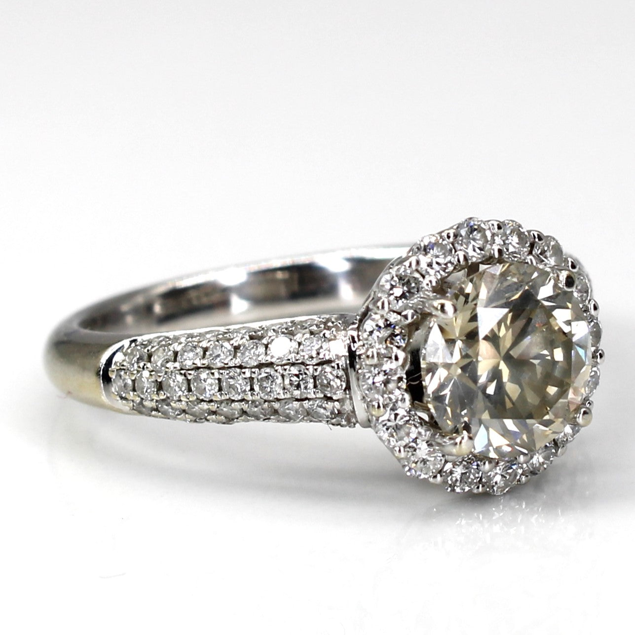 Halo Diamond Engagement Ring | 2.39ctw I1 O/P | SZ 8.75 |