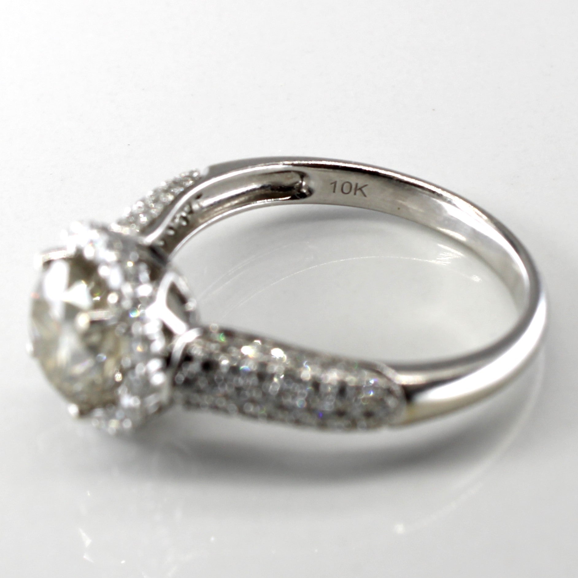 Halo Diamond Engagement Ring | 2.39ctw I1 O/P | SZ 8.75 |