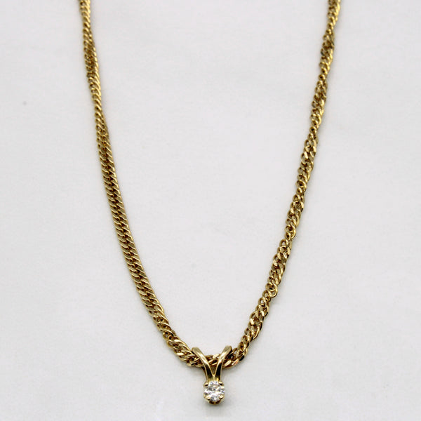Diamond Pendant & Necklace | 0.05ct | 18