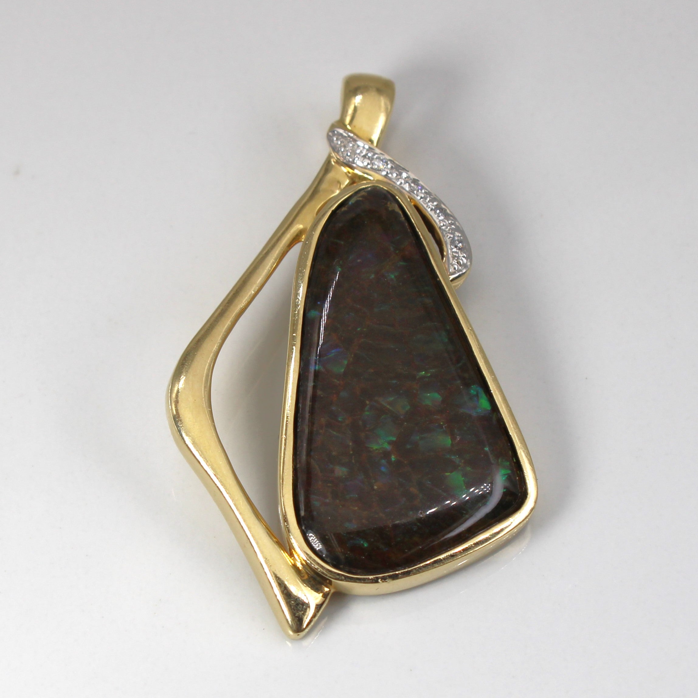 Black Opal Triplet & Diamond Pendant | 2.5ct | 0.04ctw |