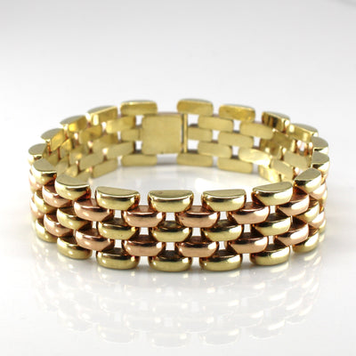 Vintage Austrian Two-Toned Heavy Link Chain Bracelet | 8