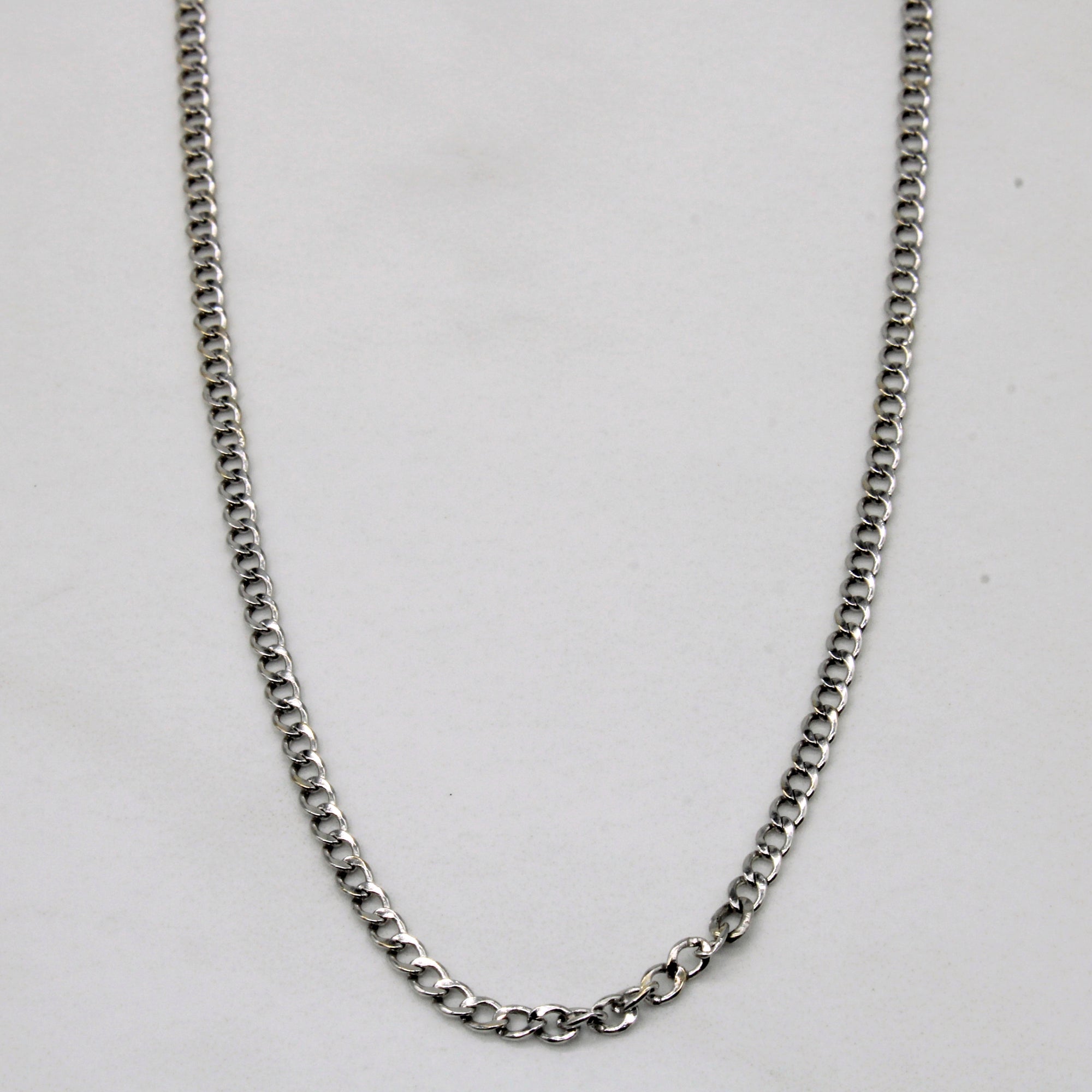 18k White Gold Curb Link Chain | 18