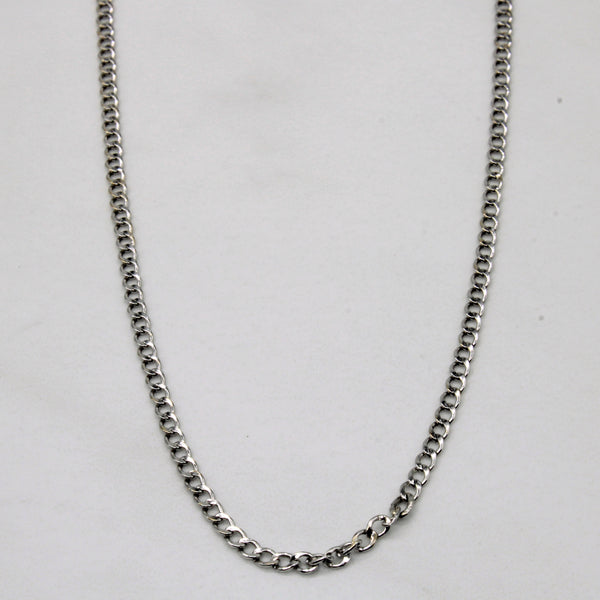 18k White Gold Curb Link Chain | 18