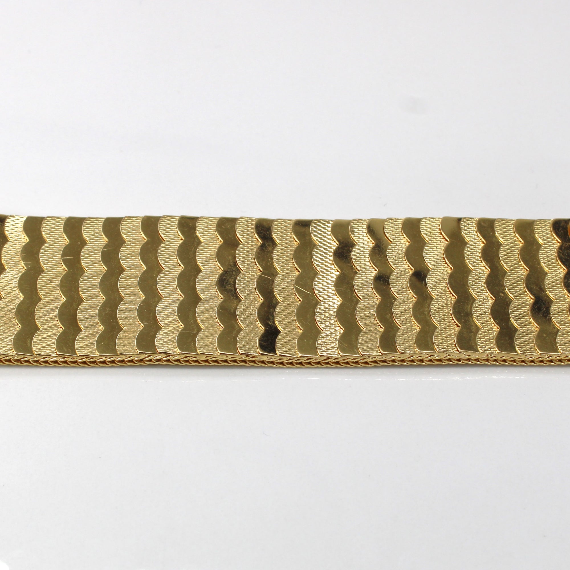 Textured Wide Gold Chain Bracelet | 7.5