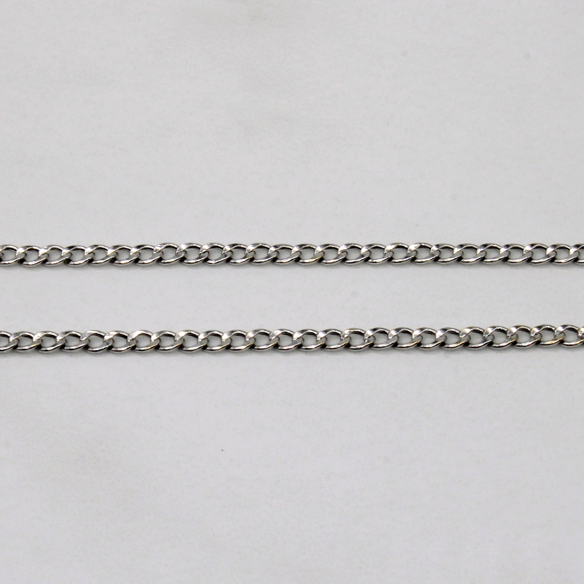 18k White Gold Curb Link Chain | 18