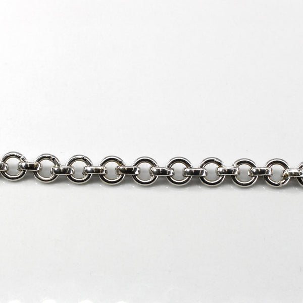 Rolo Link Chain Bracelet with Heart Charm | 7.5