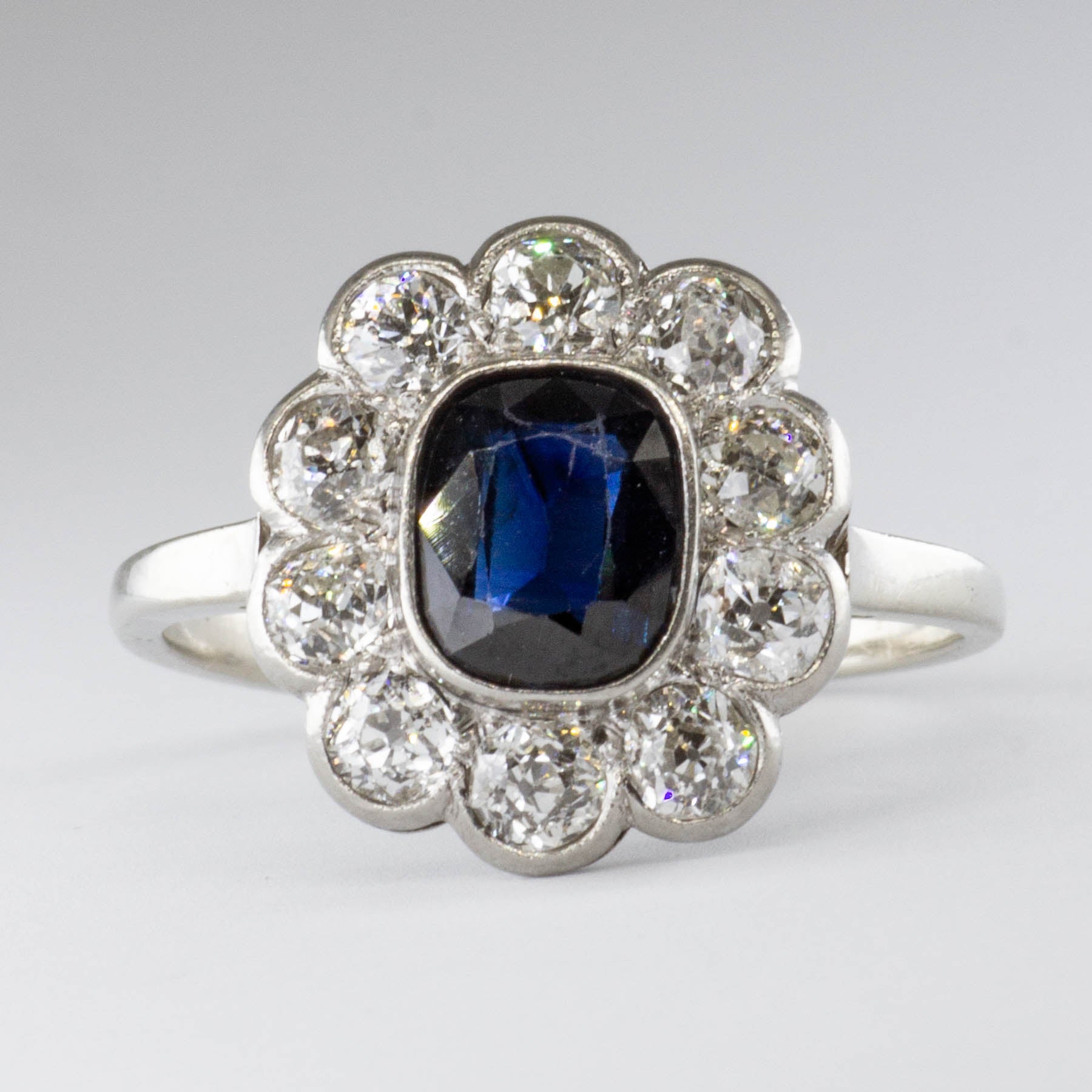 Art Deco 14k and Platinum Diamond Ring | 0.24ctw  | SZ 8.5 |