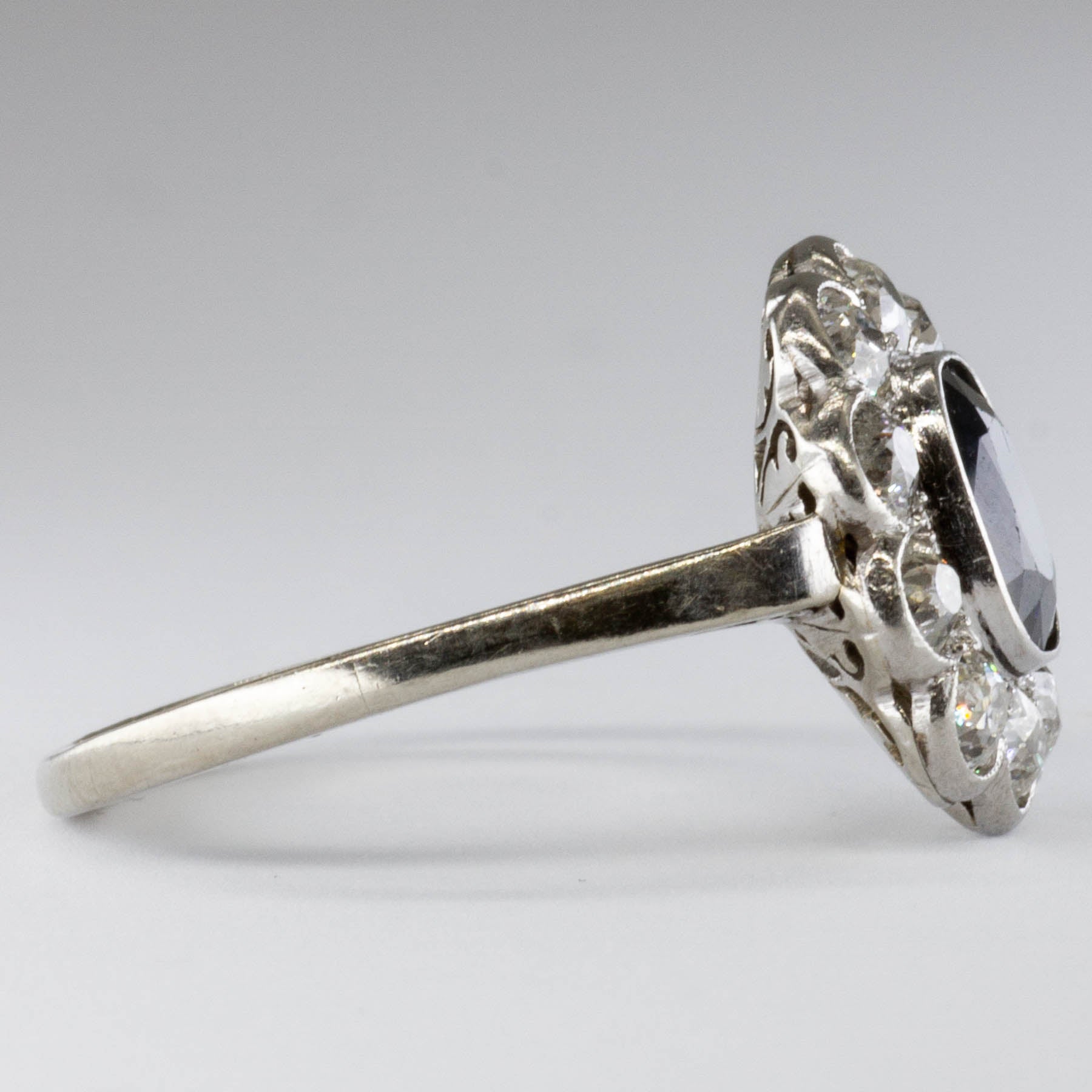 Art Deco 14k and Platinum Diamond Ring | 0.24ctw  | SZ 8.5 |