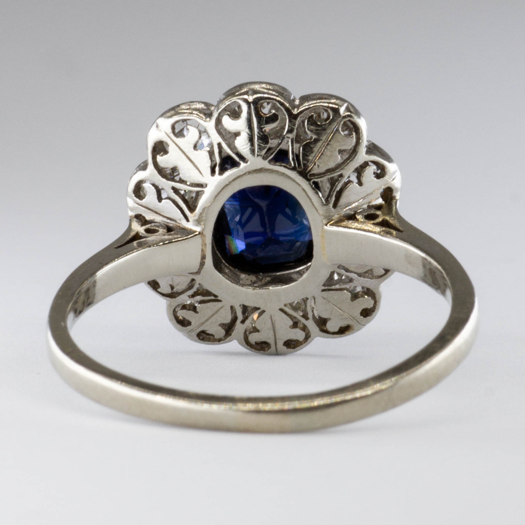 Art Deco 14k and Platinum Diamond Ring | 0.24ctw  | SZ 8.5 |