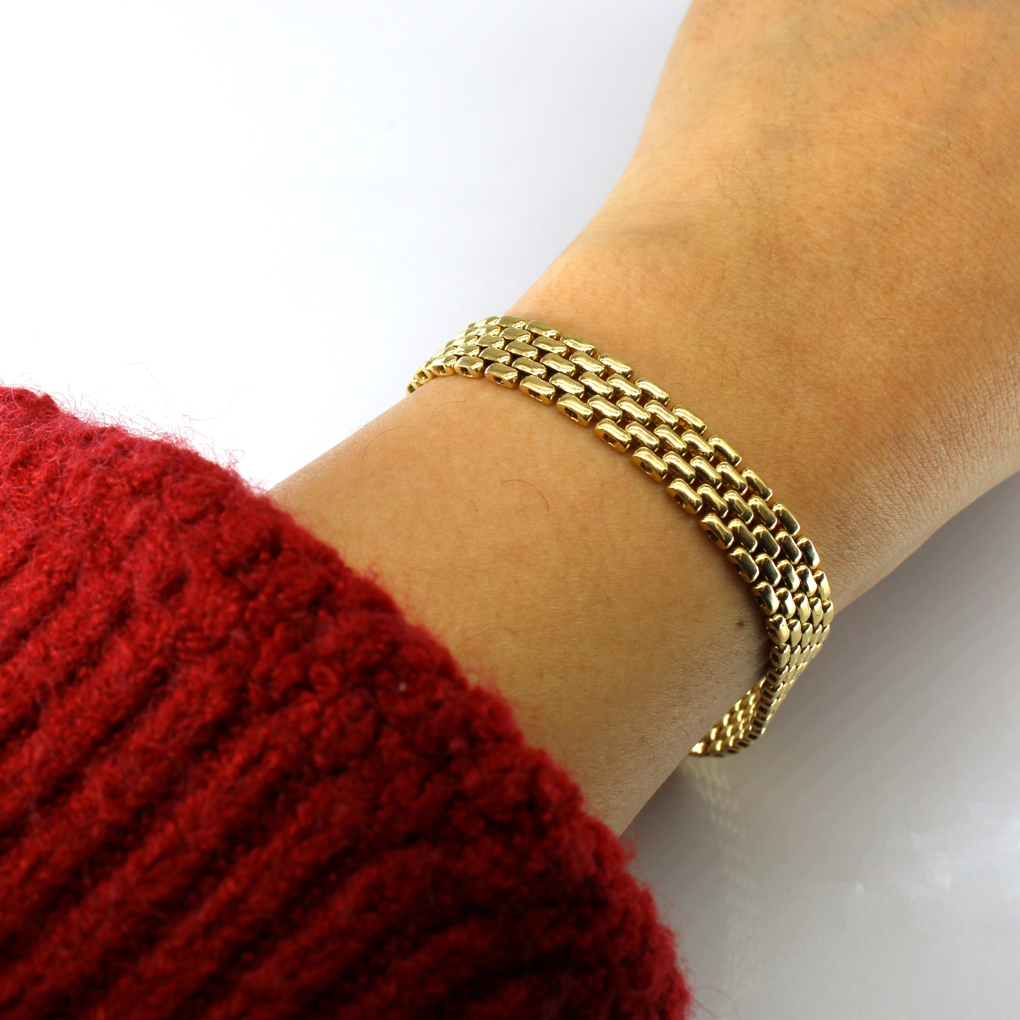 Bracelet chaîne en or jaune 18 carats italien | 7,5" | 