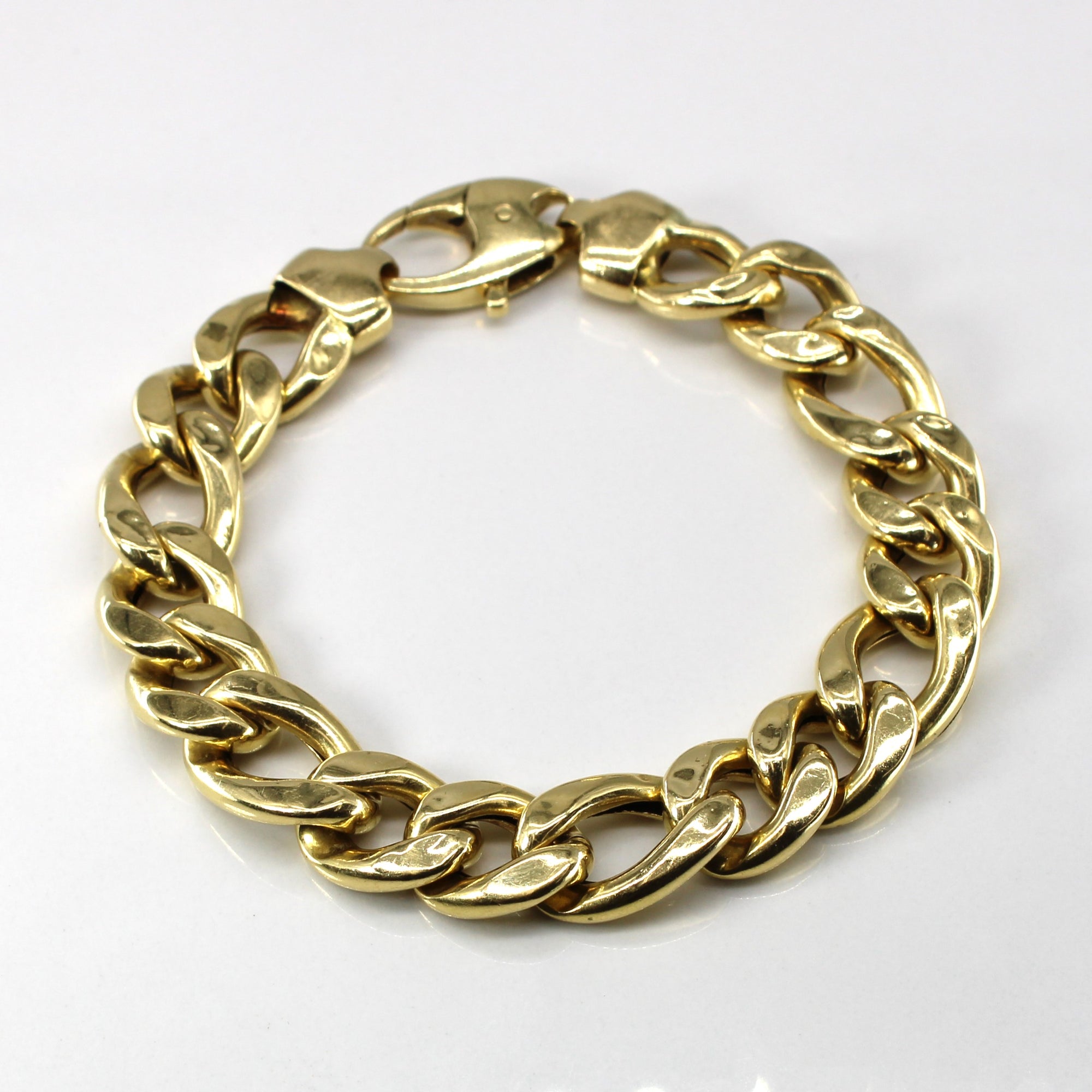 Yellow Gold Cuban Link Chain Bracelet | 8