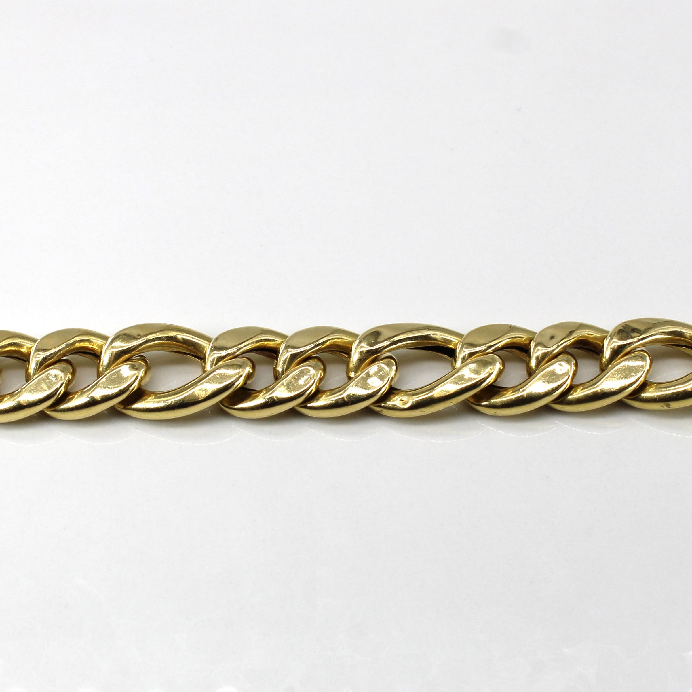 Bracelet chaîne gourmette en or jaune italien 18 carats | 12 mm | 8 pouces | 