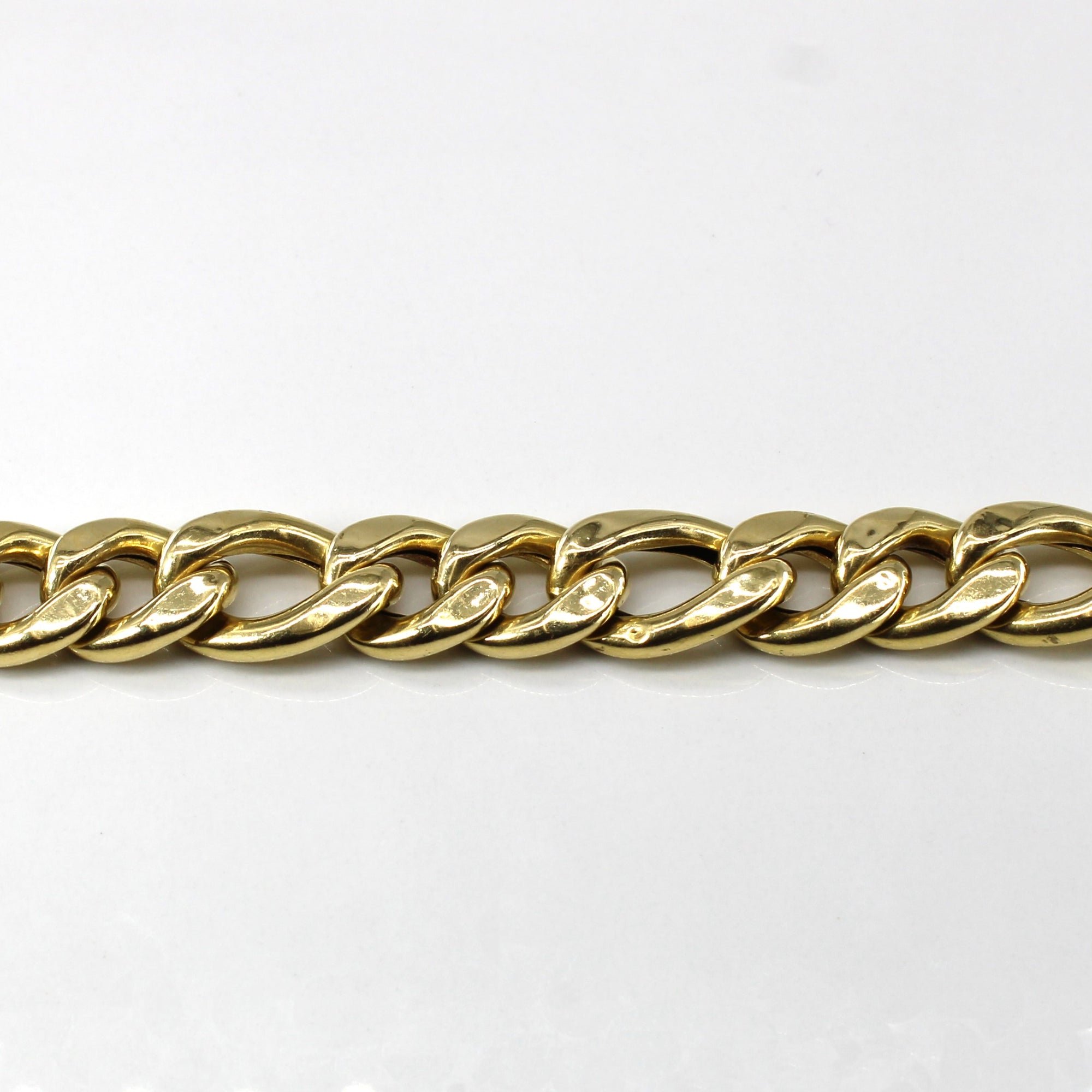 Yellow Gold Cuban Link Chain Bracelet | 8