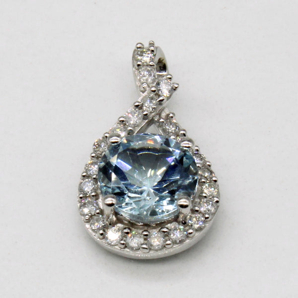 Aquamarine & Diamond Pendant | 1.20ct, 0.22ctw |