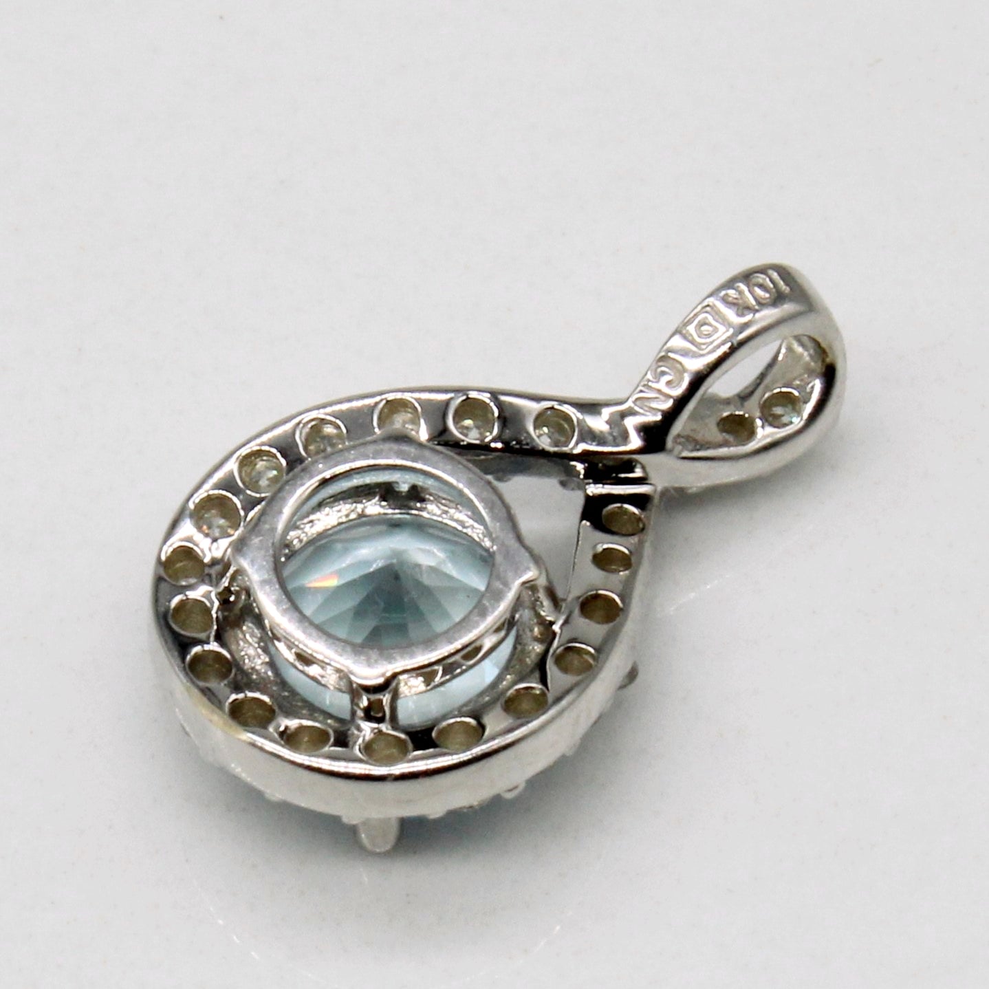 Aquamarine & Diamond Pendant | 1.20ct, 0.22ctw |